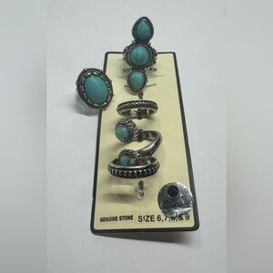 Idyllwind Silver Ring Set with Turquoise Stones